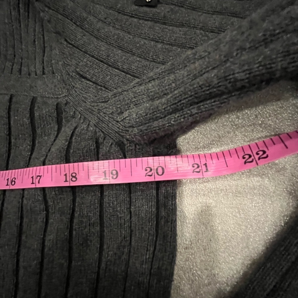[M]Calvin Klein Jeans Gray Zip Up Ribbed Cotton Knit Sweater 1/4 Zip - Picture 5 of 8